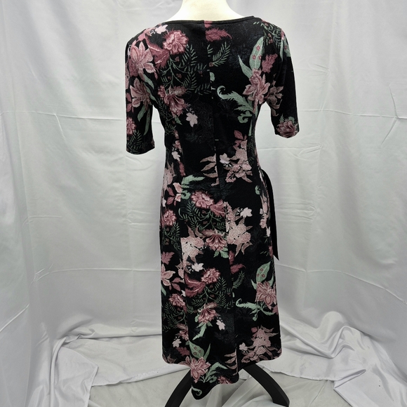 Ellen Tracy Floral 3/4 Sleeve Faux Wrap Dress Size M Vibrant Multicolor Midimax - Picture 2 of 13